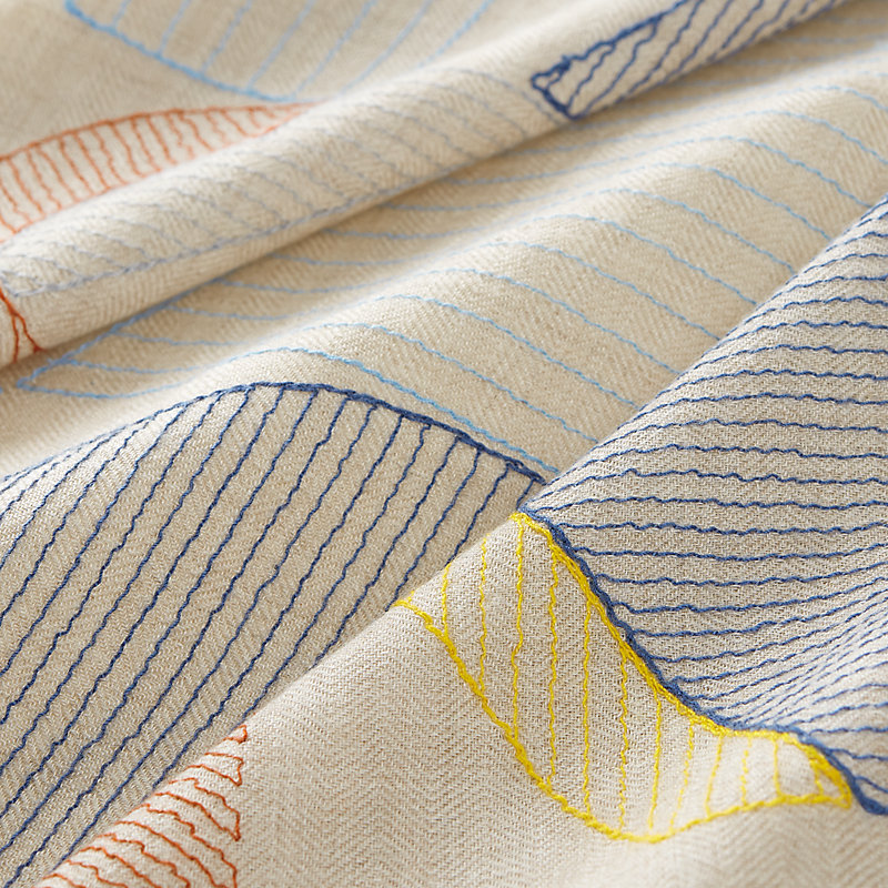 Jeu d'Adresse embroidered scarf 100 - Beige | Hermès Mainland China